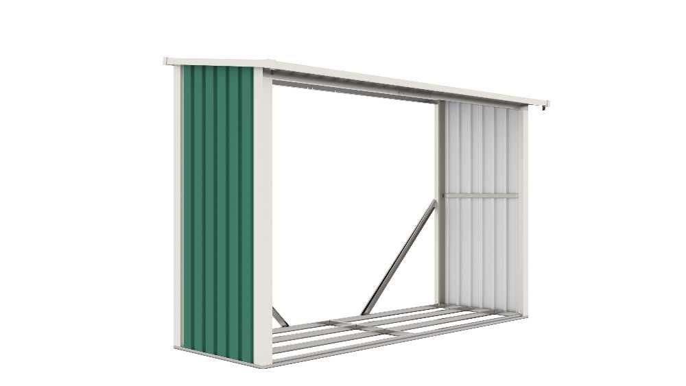 Prístrešok na drevo G21 WOH 335 - 242x89 cm, zelený