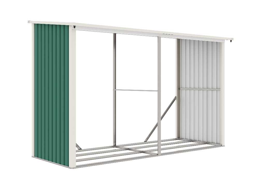 Prístrešok na drevo G21 WOH 682 - 302x119 cm, zelený