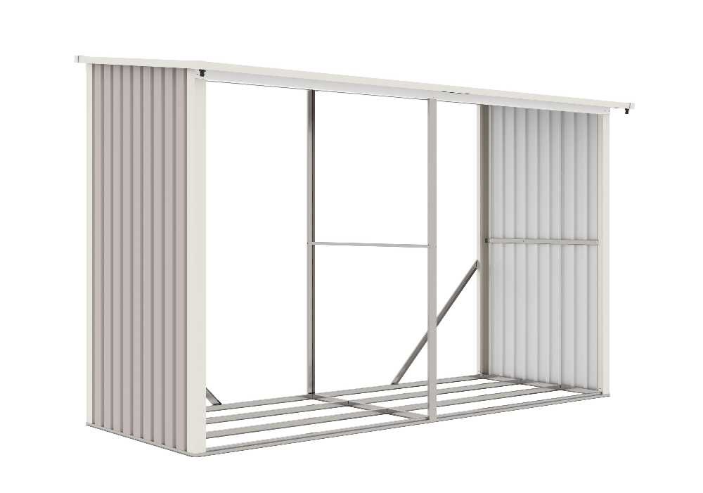 Prístrešok na drevo G21 WOH 682 - 302x119 cm, šedý
