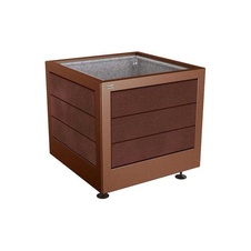 Kvetináč Silaos 80x80x70 cm, kov a recyklát, s vložkou, Corten
