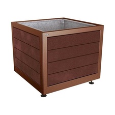 Kvetináč Silaos 100x100x80 cm, kov a recyklát, s vložkou, Corten
