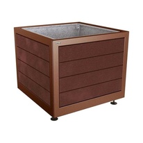Kvetináč Silaos 100x100x80 cm, kov a recyklát, s vložkou, Corten