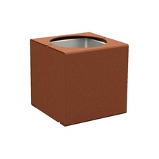 Kvetináč Kub 45x45x45 cm, celokov, s vložkou, Corten