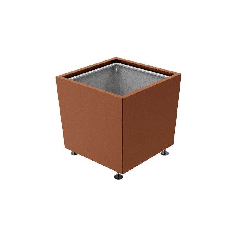 Kvetináč Olbia 80x80x71 cm, celokov, s vložkou, Corten