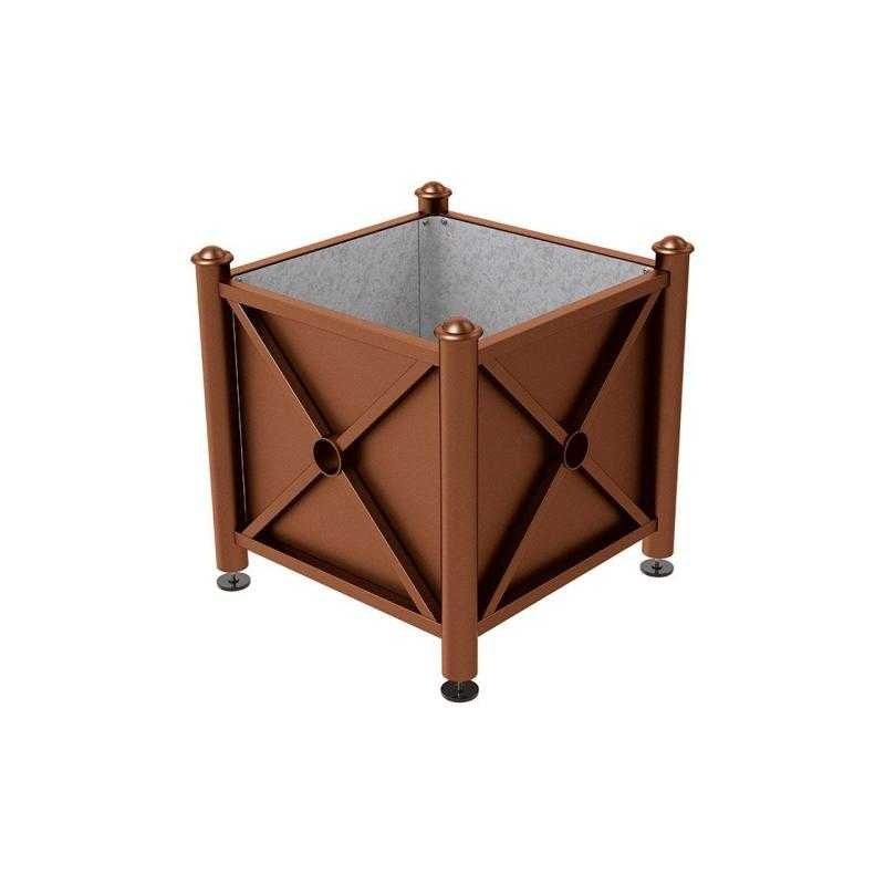 Kvetináč Province Agora 80x80x75 cm, celokov, bez vložky, Corten