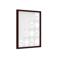 Venkovní vitrína model 1000, 16 x A4, plexi, hnedá