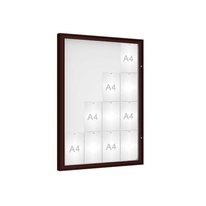 Venkovní vitrína model 1000, 16 x A4, plexi, hnedá