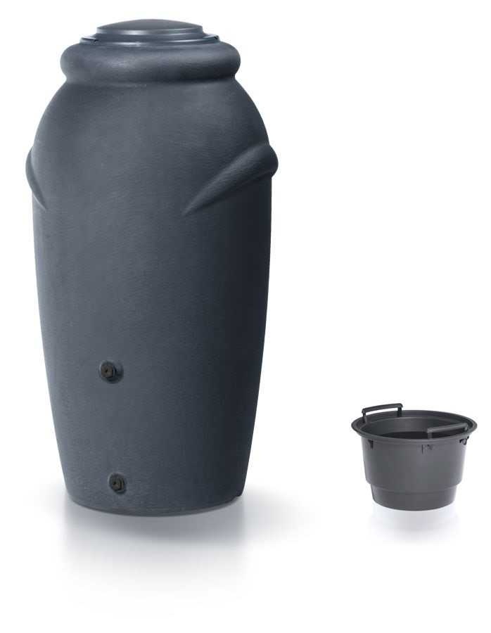 Dizajnový plastový sud AQUACAN BABY 210l, antracit
