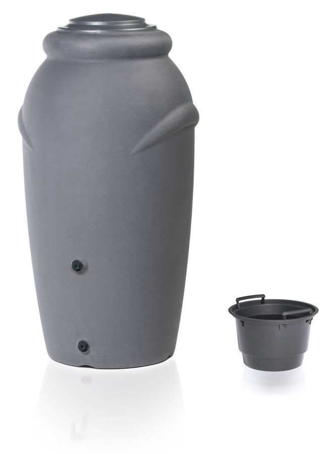 Dizajnový plastový sud AQUACAN BABY 210l, šedá