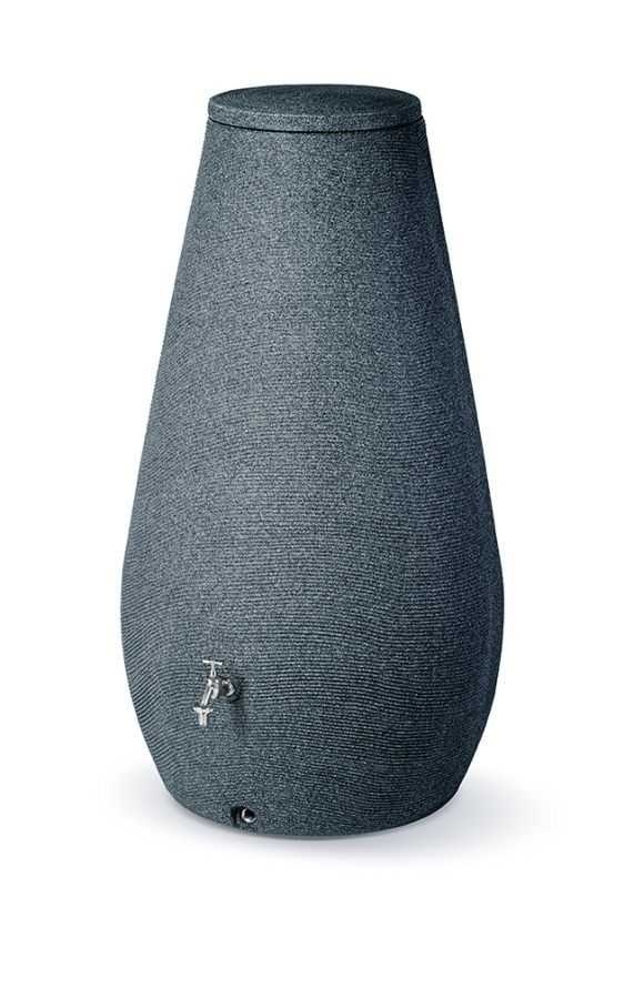 Dizajnový plastový sud DROP 410l, antracitový granit