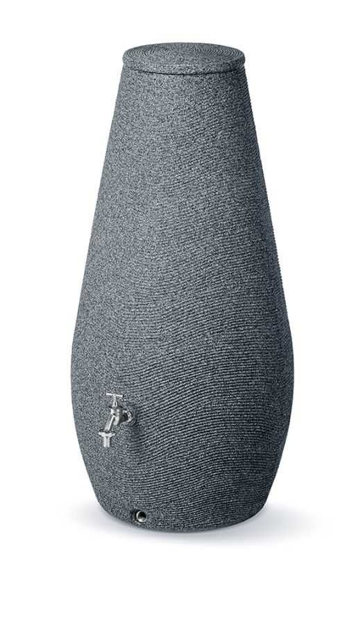Dizajnový plastový sud DROP 200l, granit