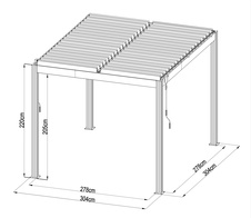 Bioklimatická pergola G21 Austin 3x3m, antracit - 10