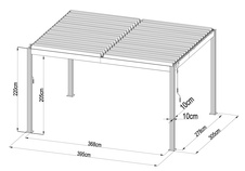 Bioklimatická pergola G21 Austin 4x3m, antracit - 10