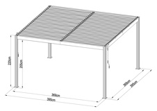 Bioklimatická pergola G21 Austin 4x4m, antracit - 10