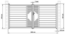 Brána dvojkrídla G21 Marion 350x173 cm, antracit - 7