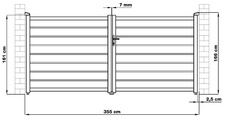 Brána dvojkrídla G21 Reno 350x158 cm, antracit - 7