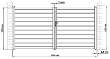 Brána dvojkrídla G21 Reno 350x176 cm, antracit - 7