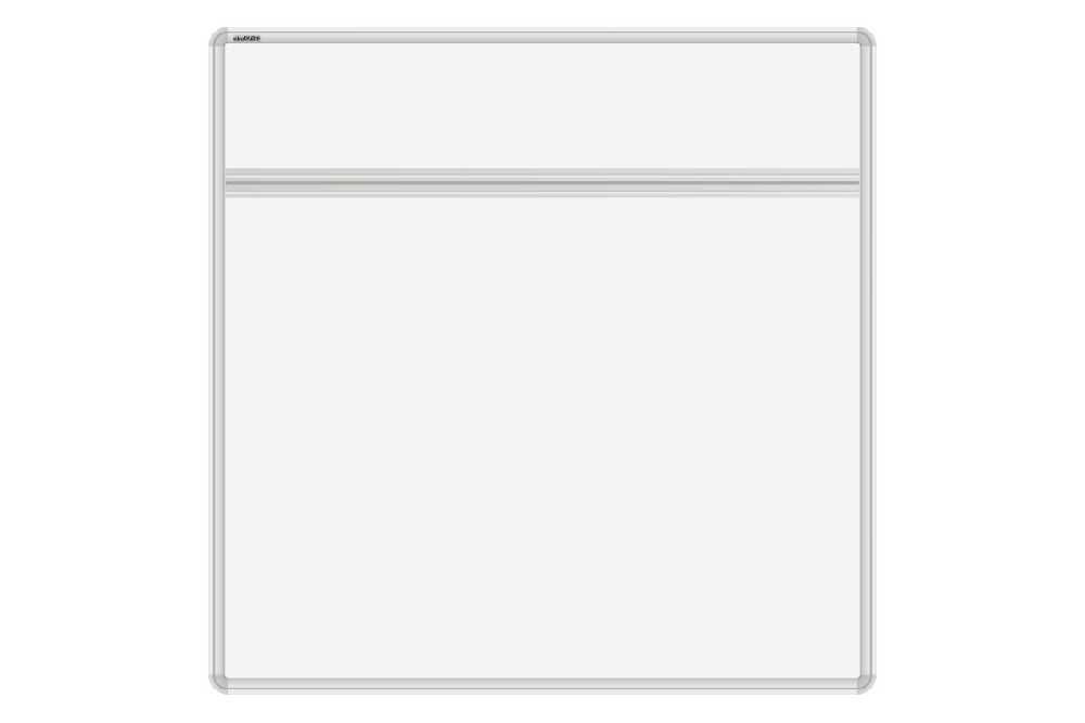 Stolový magnetický paraván ekoTAB Whiteboard, oblý roh, 80x80 cm