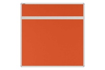 Stolový akustický paraván AKUSTIK ekoTAB, oblý roh, 80x80 cm, oranžový