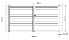 Brána dvojkrídla G21 Orlando 350x173 cm, antracit - 6
