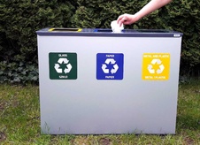 Zostava košov na triedený odpad Eko Station 3x60l, šedá - 2