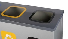Zostava košov na triedený odpad Eko Station 3x60l, šedá - 4