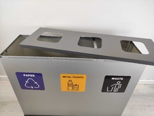 Zostava košov na triedený odpad Eko Station 3x60l, šedá - 8
