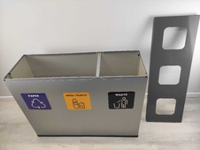 Zostava košov na triedený odpad Eko Station 3x60l, šedá - 9