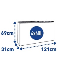 Zostava košov na triedený odpad Eko Station 4x60l, šedá - 1