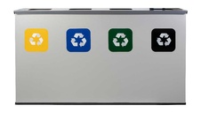 Zostava košov na triedený odpad Eko Station 4x60l, šedá - 3