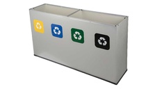 Zostava košov na triedený odpad Eko Station 4x60l, šedá - 4