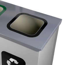 Zostava košov na triedený odpad Eko Station 4x60l, šedá - 7