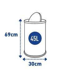 Odpadkový kôš Swing 45l s výkyvným vekom, čierna - 6