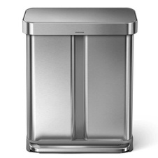 Pedálový odpadkový kôš Simplehuman na triedený odpad 58l, matný nerez - 1