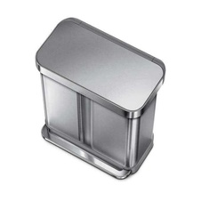 Pedálový odpadkový kôš Simplehuman na triedený odpad 58l, matný nerez - 2