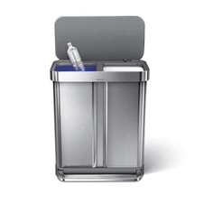 Pedálový odpadkový kôš Simplehuman na triedený odpad 58l, matný nerez - 3
