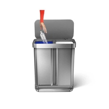 Pedálový odpadkový kôš Simplehuman na triedený odpad 58l, matný nerez - 4