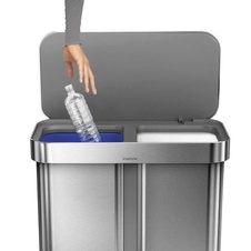 Pedálový odpadkový kôš Simplehuman na triedený odpad 58l, matný nerez - 5