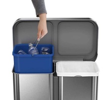 Pedálový odpadkový kôš Simplehuman na triedený odpad 58l, matný nerez - 9