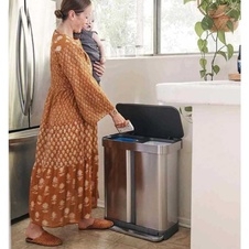 Pedálový odpadkový kôš Simplehuman na triedený odpad 58l, matný nerez - 13