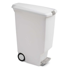 Plastový úzky pedálový odpadkový kôš Simplehuman 40l, biela - 1