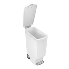 Plastový úzky pedálový odpadkový kôš Simplehuman 40l, biela - 2