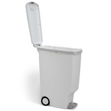 Plastový úzky pedálový odpadkový kôš Simplehuman 40l, biela - 3