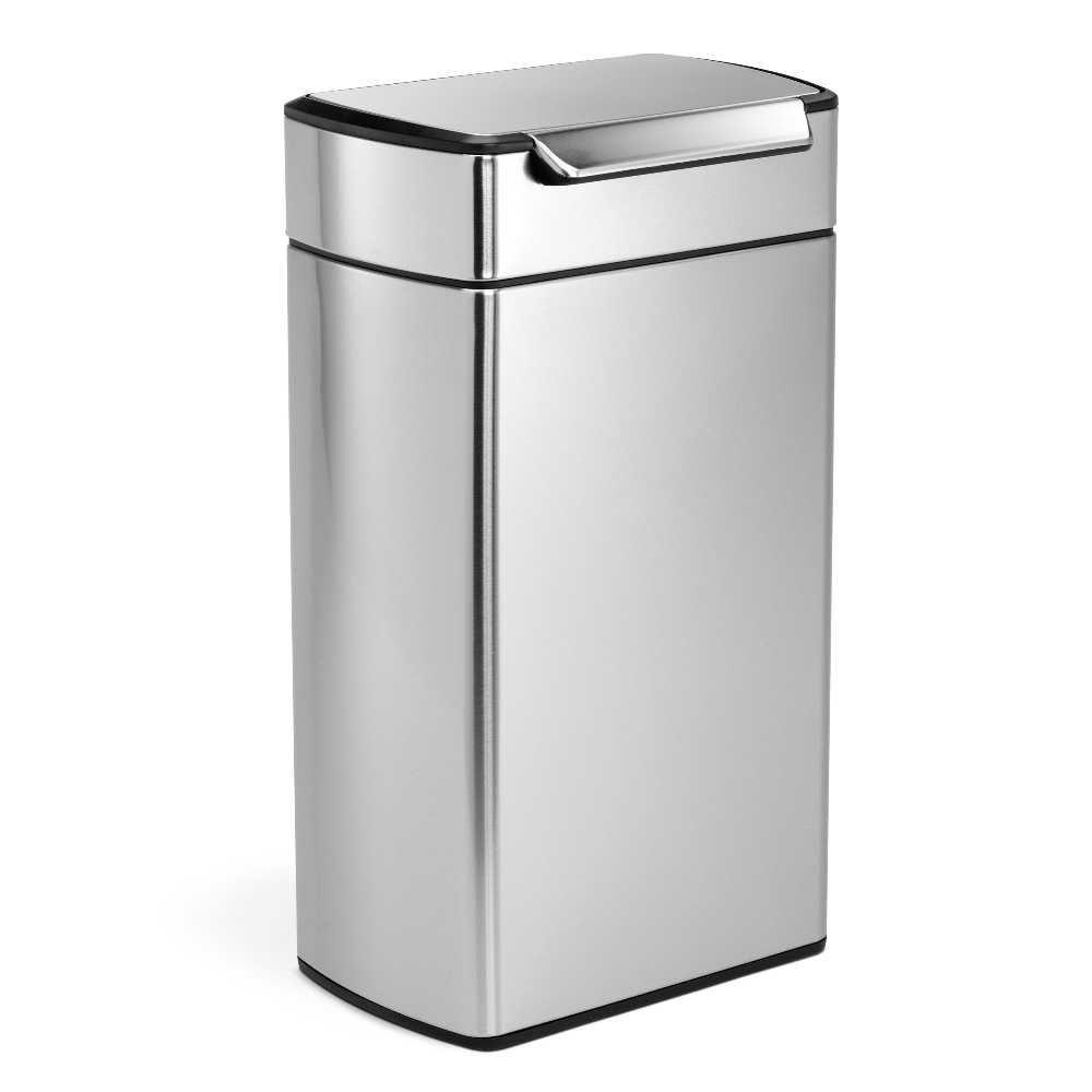Dotykový hranatý odpadkový kôš Simplehuman 40l, matný nerez
