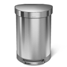 Pedálový polguľatý odpadkový kôš Simplehuman 60l, matný nerez - 1