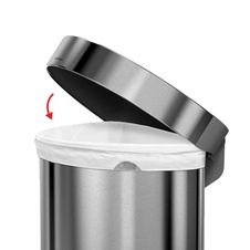 Pedálový polguľatý odpadkový kôš Simplehuman 60l, matný nerez - 3