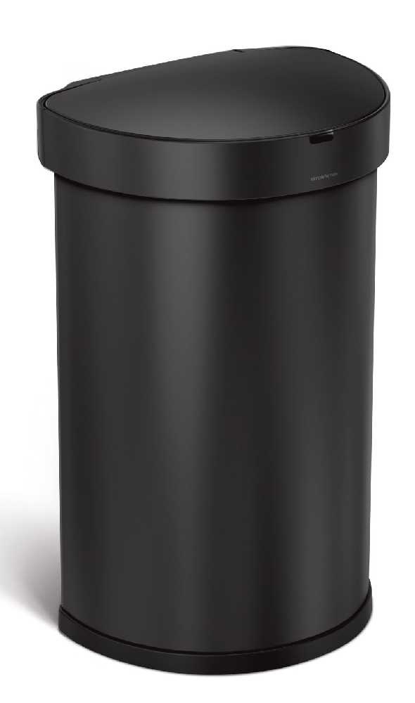 Bezdotykový polguľatý odpadkový kôš Simplehuman 45l, čierna