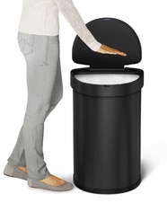 Bezdotykový polguľatý odpadkový kôš Simplehuman 45l, čierna - 4