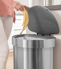 Bezdotykový polguľatý odpadkový kôš Simplehuman 45l, matný nerez - 4