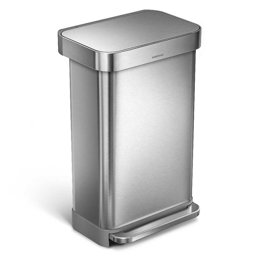 Pedálový odpadkový kôš Simplehuman 45l, matný nerez